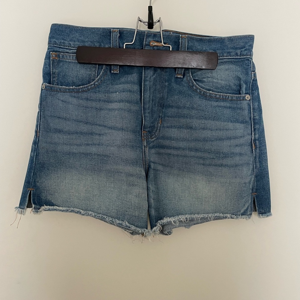 Madewell hi rise denim shorts.